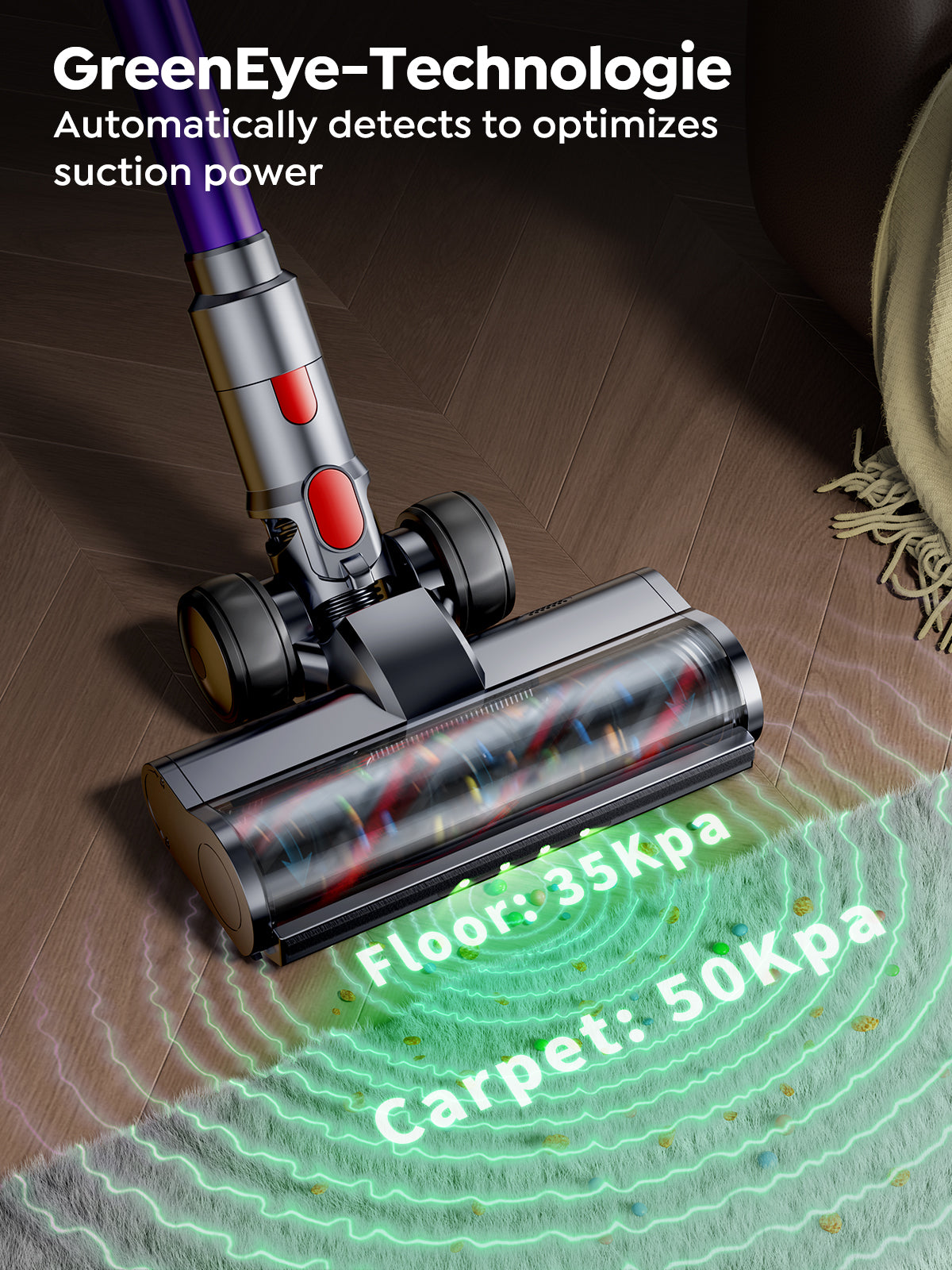 SMOTURE VAC02 コードレス掃除機 自立式 グリーンライト搭載 ◇ SMOTURE Cordless Vacuum Cleaner VAC02