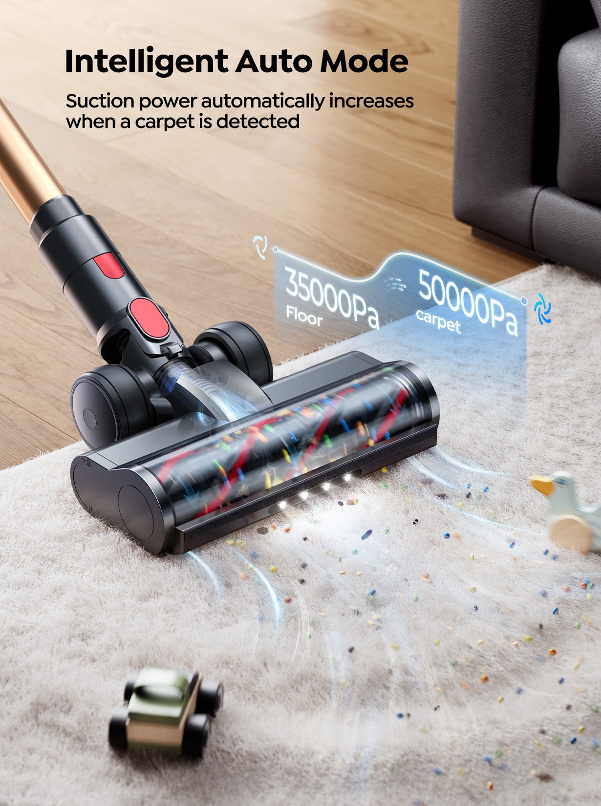 SMOTURE コードレス掃除機 Amazon | 掃除機 コードレス 革新モデル!50000pa超強力吸引 600W